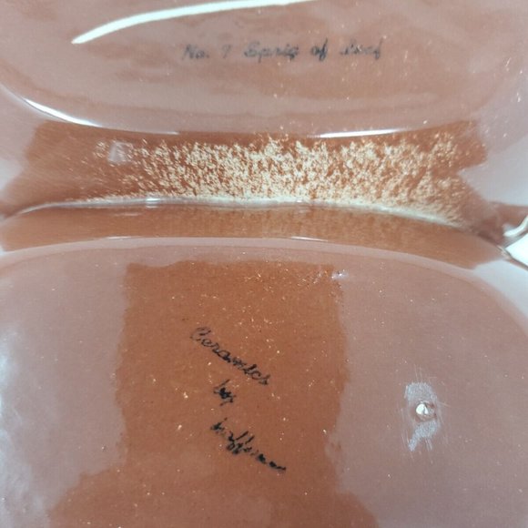 Vintage 1950s Ceramics by Hoffman Divided Serving Dish Bowl No 7 Sprig of Leaf - Picture 7 of 7